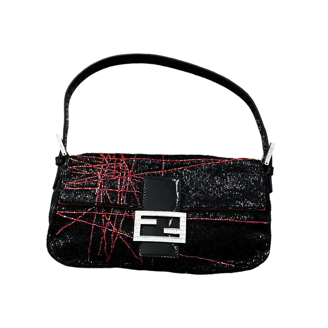 Fendi Fendi Iconic vintage black beaded baguette