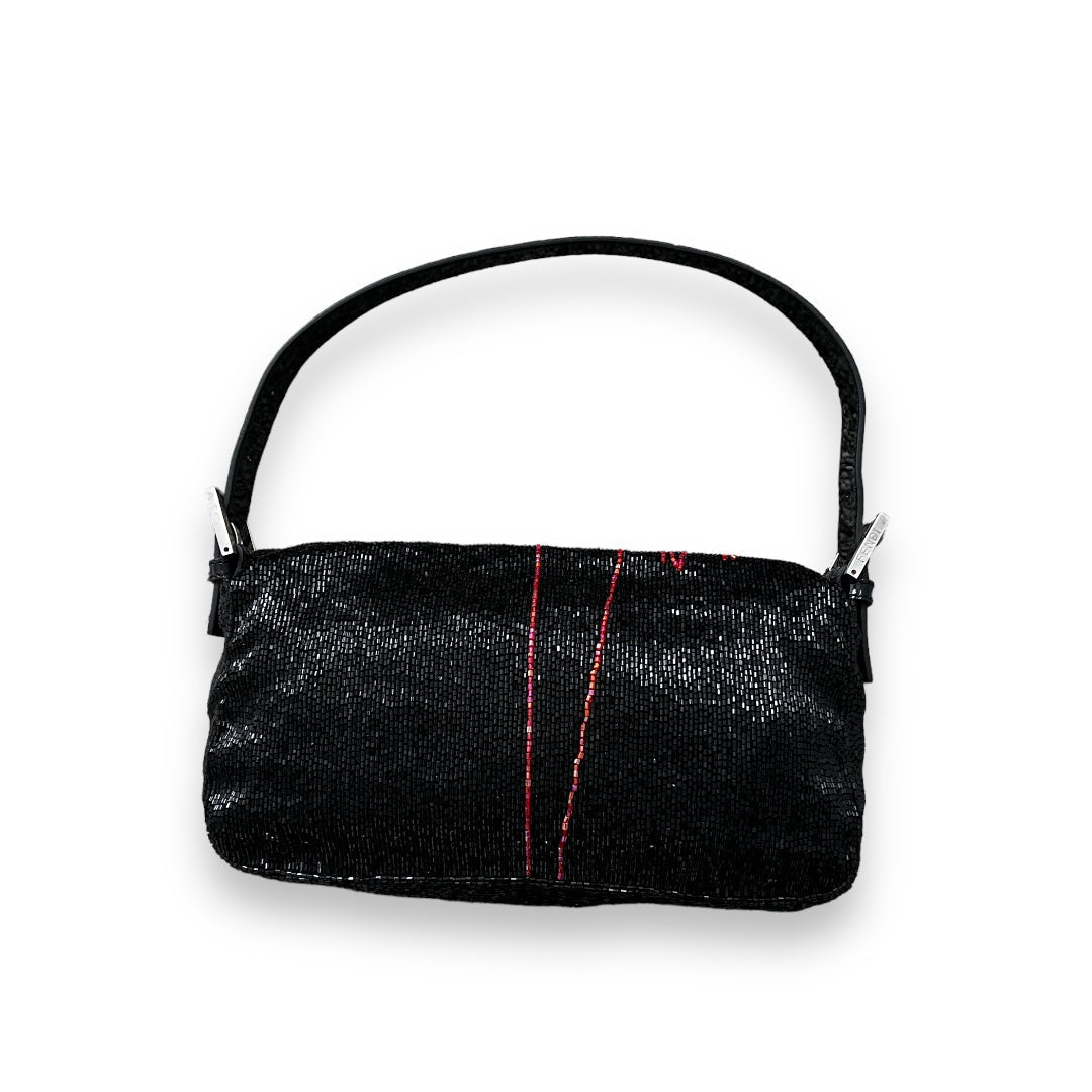 Fendi Iconic vintage black beaded baguette