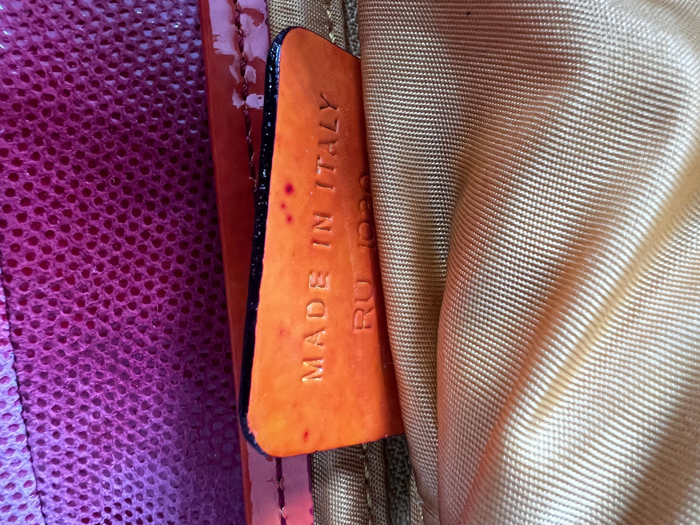 Vintage enamel red Dior saddle