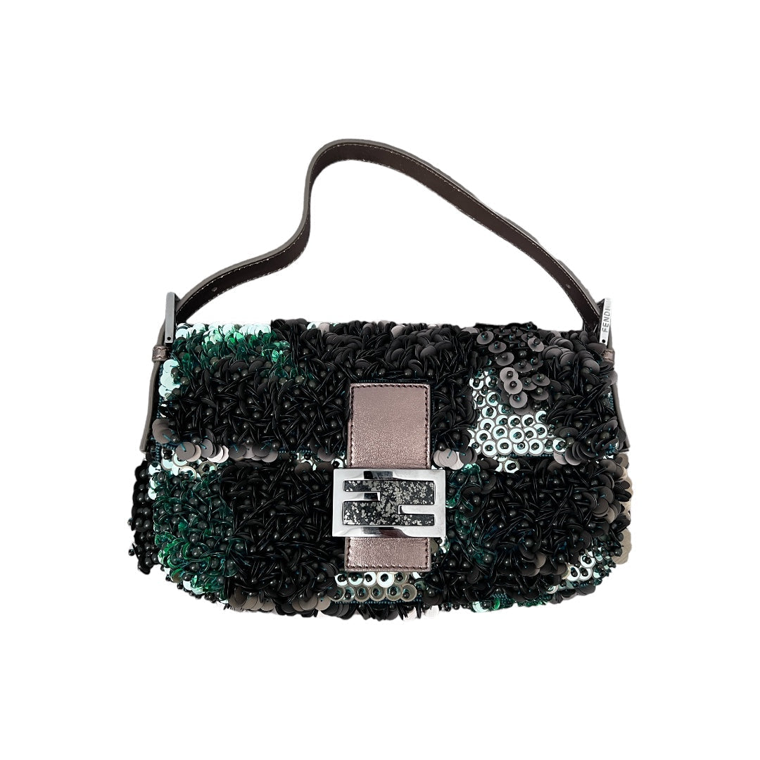Fendi Vintage Fendi 3D green beaded baguette