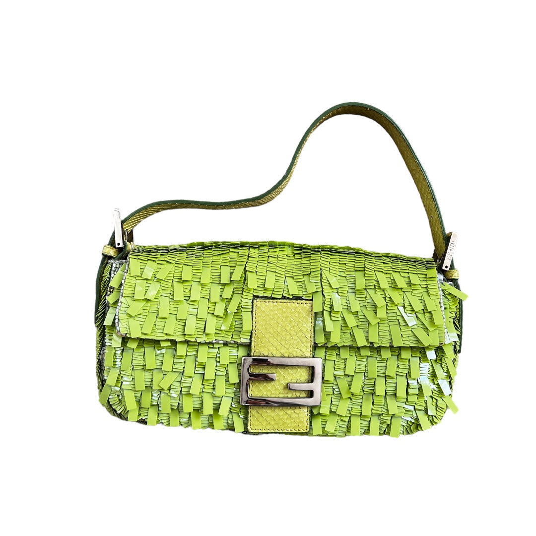 Fendi Vintage Fendi green sequin baguette