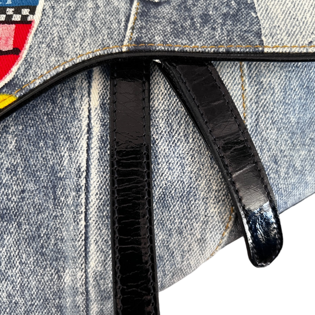 Vintage Christian Dior denim saddle