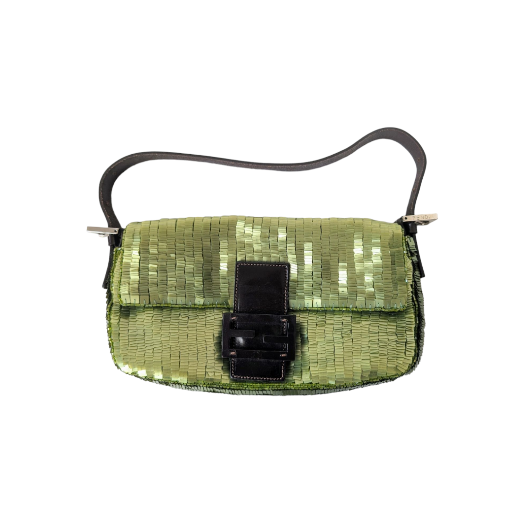 Fendi Fendi Vintage green sequin baguette