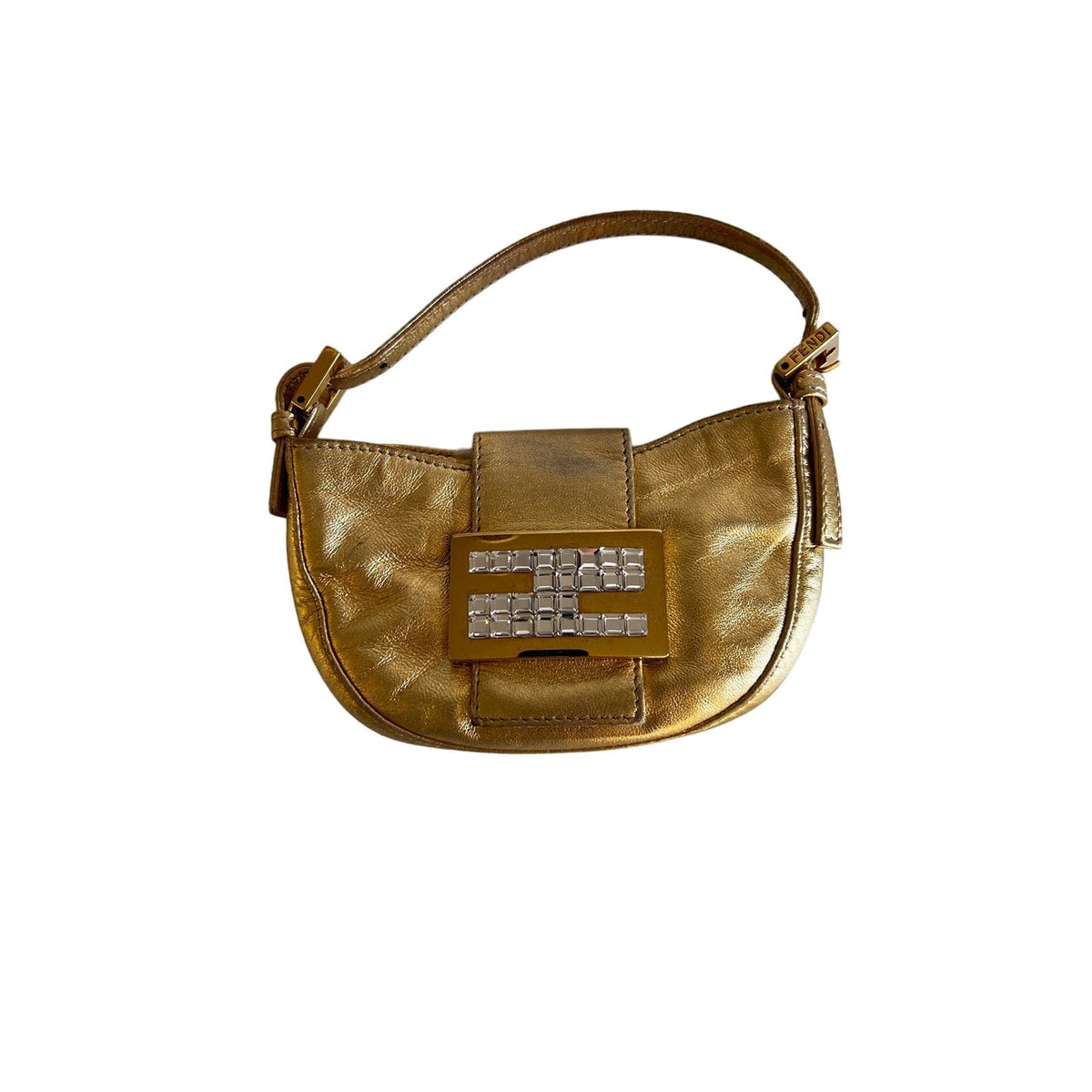Fendi Vintage Fendi gold rhinestone croissant bag