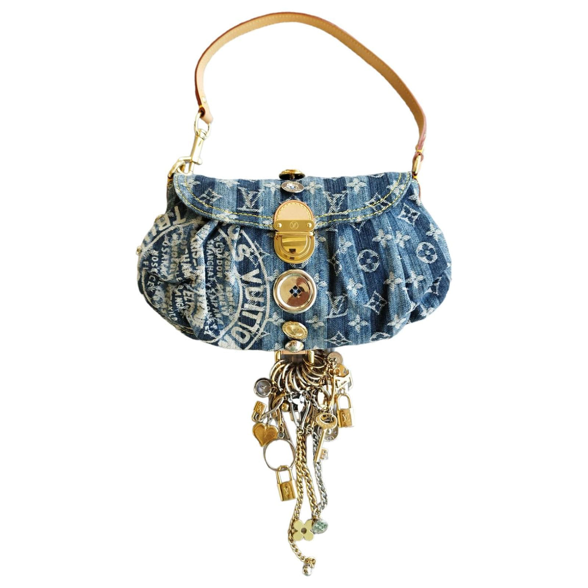Louis Vuitton (LV) Louis Vuitton Monogram Denim Mini Pleaty Blue rare handbag